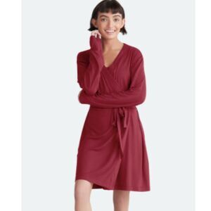 MeUndies Maroon Tie Front Robe Modal, M/L (B9)